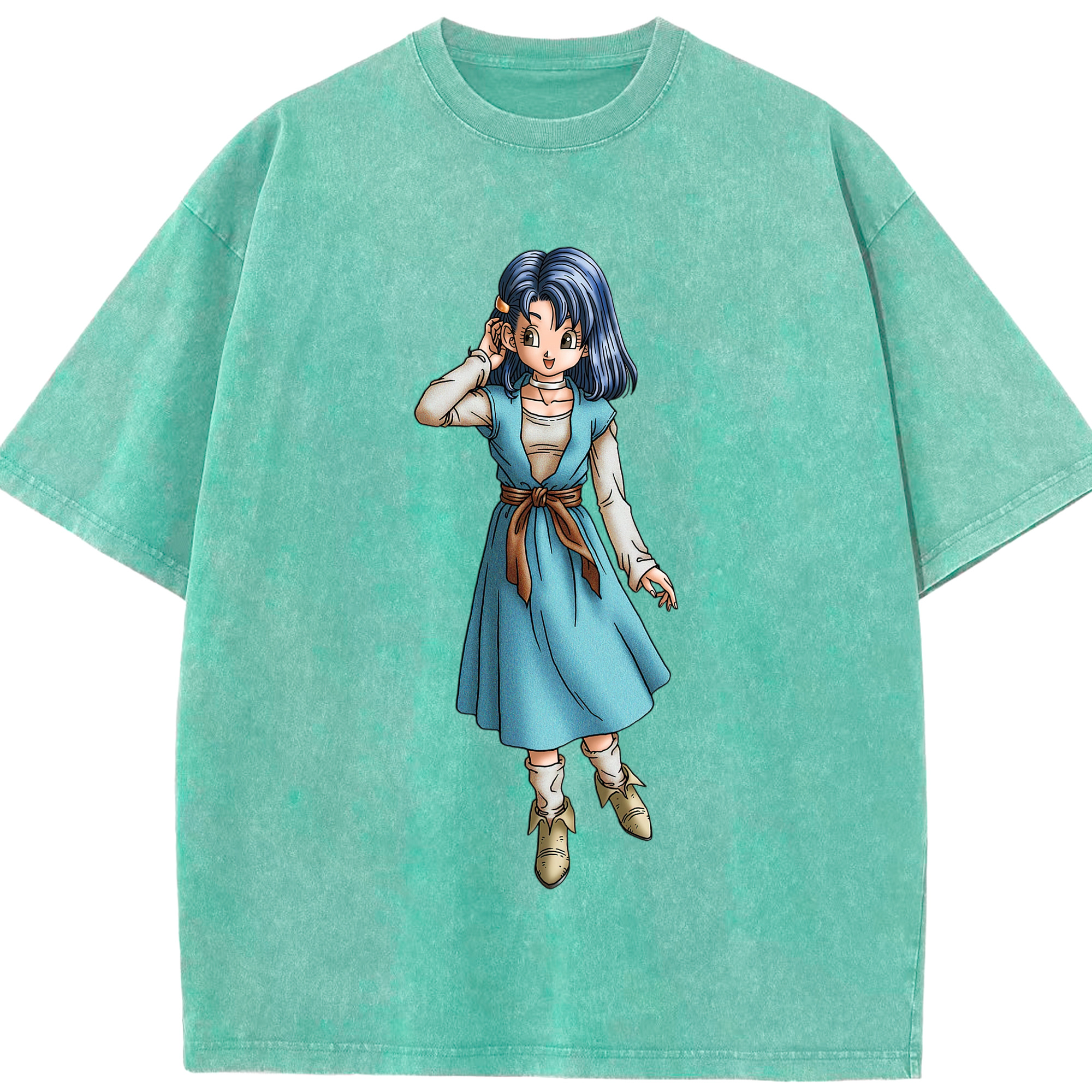 （画像用） ドラゴンクエスト Doragon Kuesuto Dragon Quest 綿100% ヴィンテージ風 半袖Tシャツ（フロントプリント）